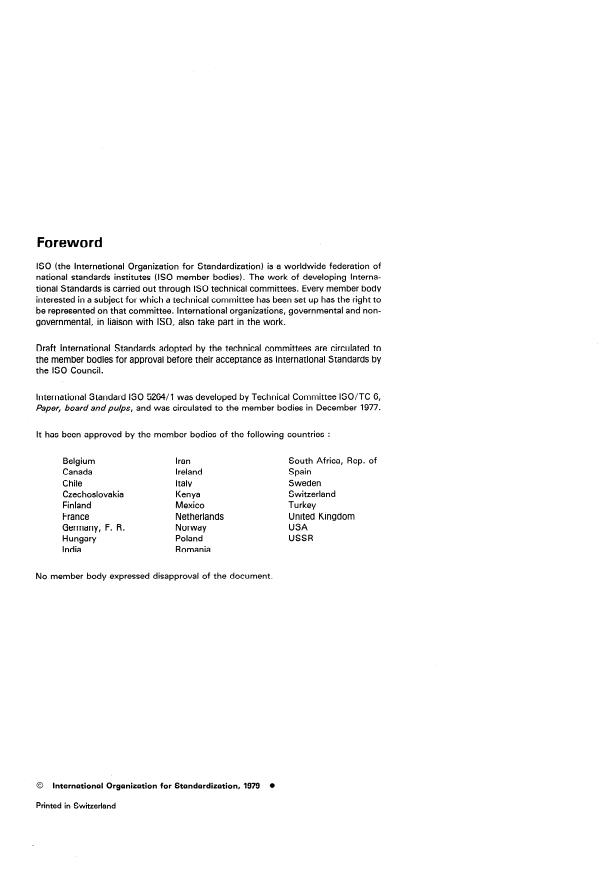 ISO 5264-1:1979 ISO 5264-1:1979 - Pulps -- Laboratory beating - Page 2 preview