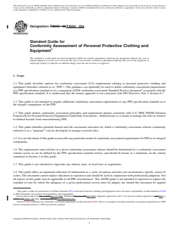 ASTM F3050-22a REDLINE ASTM F3050-22a - Standard Guide for Conformity Assessment of Personal Protective Clothing and Equipment - Page 1 preview