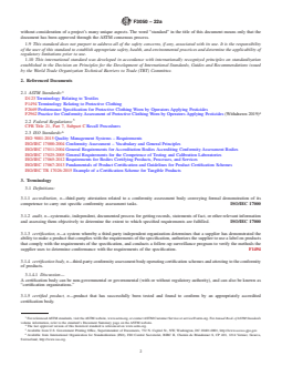 ASTM F3050-22a REDLINE ASTM F3050-22a - Standard Guide for Conformity Assessment of Personal Protective Clothing and Equipment - Page 2 preview