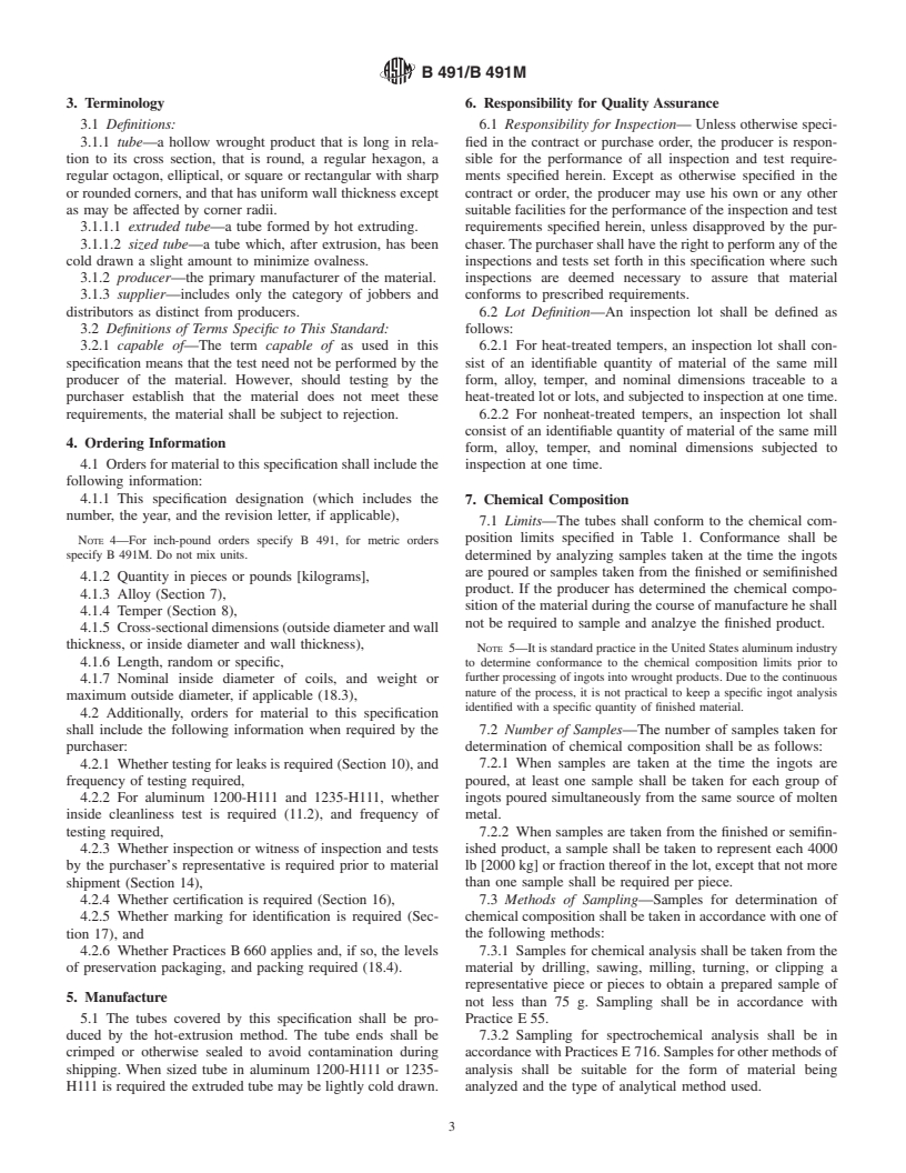 ASTM B491/B491M-00 - Standard Specification for Aluminum and Aluminum-Alloy Extruded Round Tubes for General-Purpose Applications