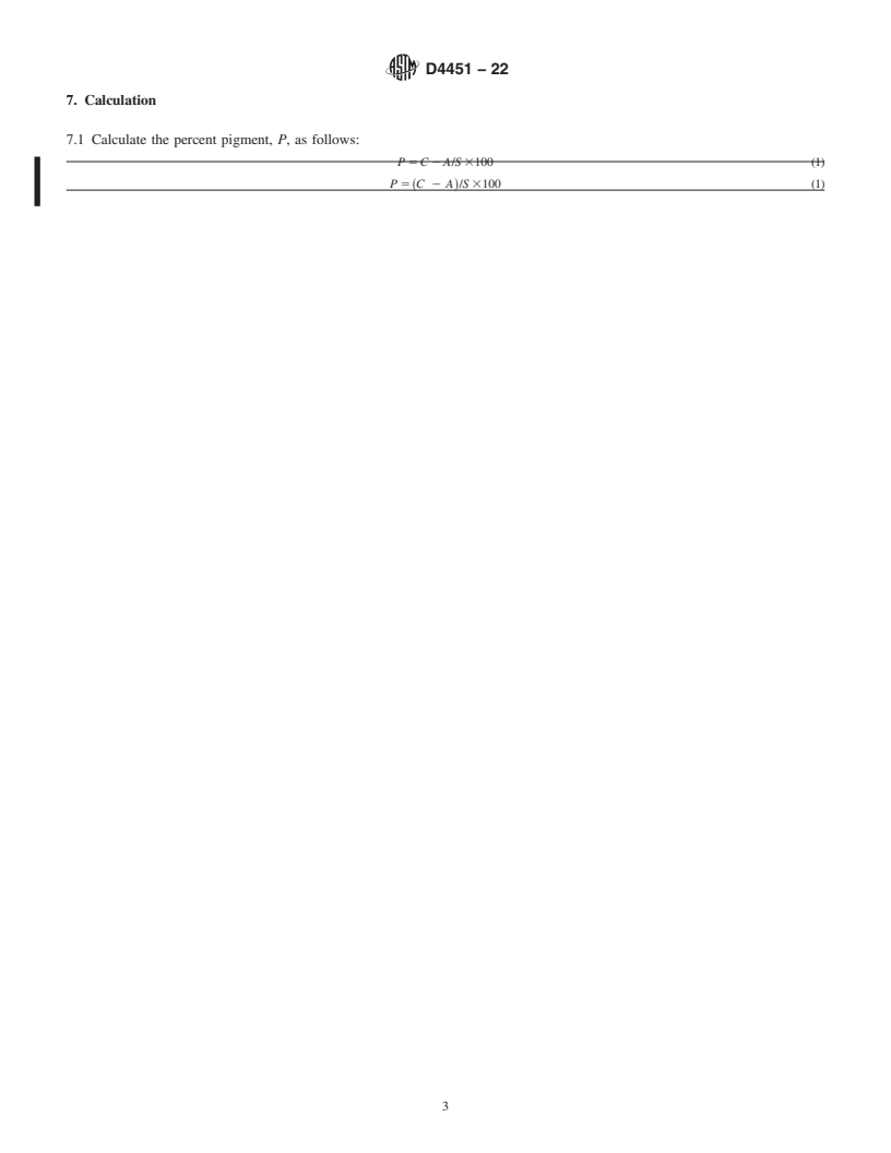 REDLINE ASTM D4451-22 - Standard Test Method for Pigment Content of Paints by Low-Temperature Ashing