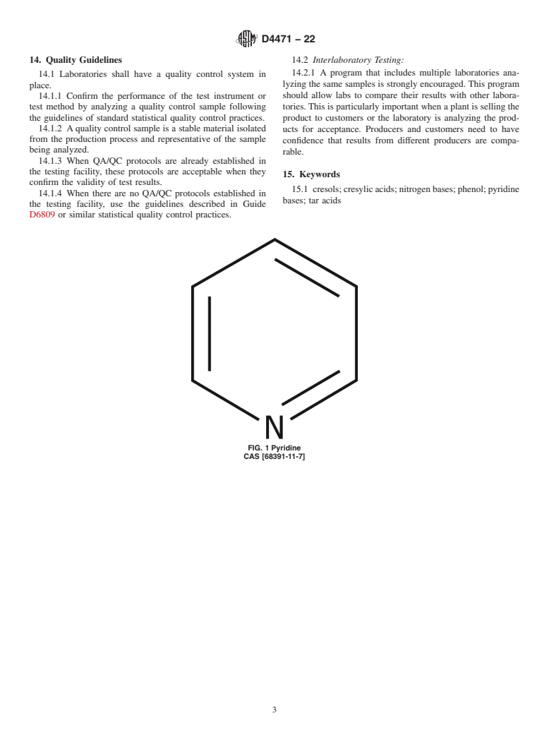 ASTM D4471-22 - Standard Test Method for Pyridine Bases in Cresylic Acid by Direct Titration