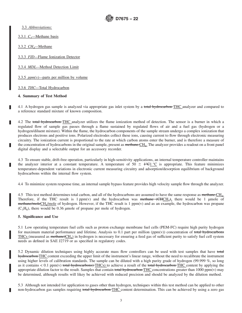 REDLINE ASTM D7675-22 - Standard Test Method for  Determination of Total Hydrocarbons in Hydrogen by FID-Based  Total Hydrocarbon (THC) Analyzer