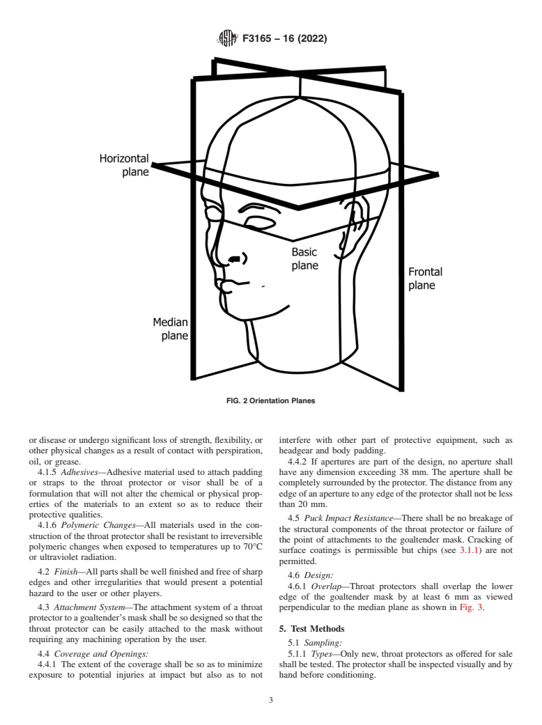 ASTM F3165-16(2022) - Standard Specification for Throat Protective Equipment for Hockey Goaltenders