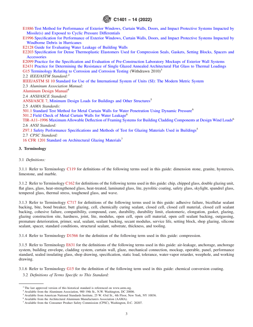 REDLINE ASTM C1401-14(2022) - Standard Guide for  Structural Sealant Glazing