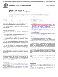 ASTM F1817-17(2022) ASTM F1817-17(2022) - Standard Test Method for Performance of Conveyor Ovens - Page 1 preview
