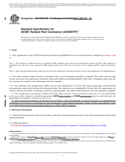 ASTM B911/B911M-22 REDLINE ASTM B911/B911M-22 - Standard Specification for ACSR Twisted Pair Conductor (ACSR/TP) - Page 1 preview