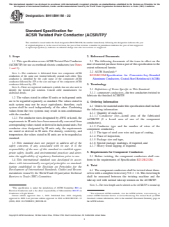 ASTM B911/B911M-22 ASTM B911/B911M-22 - Standard Specification for ACSR Twisted Pair Conductor (ACSR/TP) - Page 1 preview