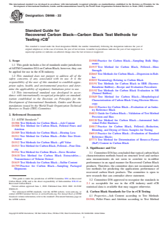 ASTM D8466-22 ASTM D8466-22 - Standard Guide for Recovered Carbon Black—Carbon Black Test Methods for Testing rCB