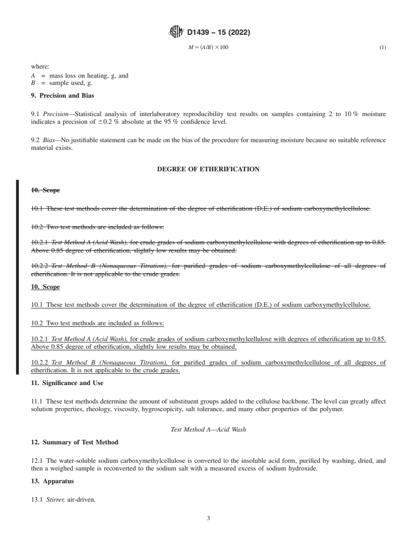 REDLINE ASTM D1439-15(2022) - Standard Test Methods for Sodium Carboxymethylcellulose