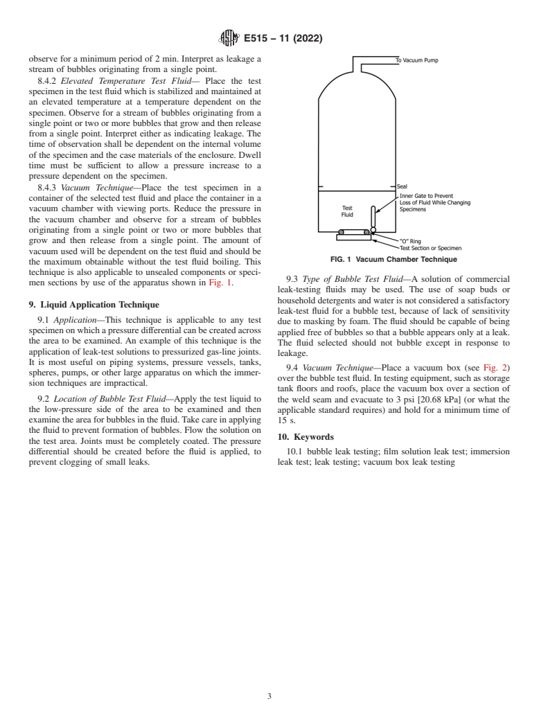 ASTM E515-11(2022) - Standard Practice for  Leaks Using Bubble Emission Techniques