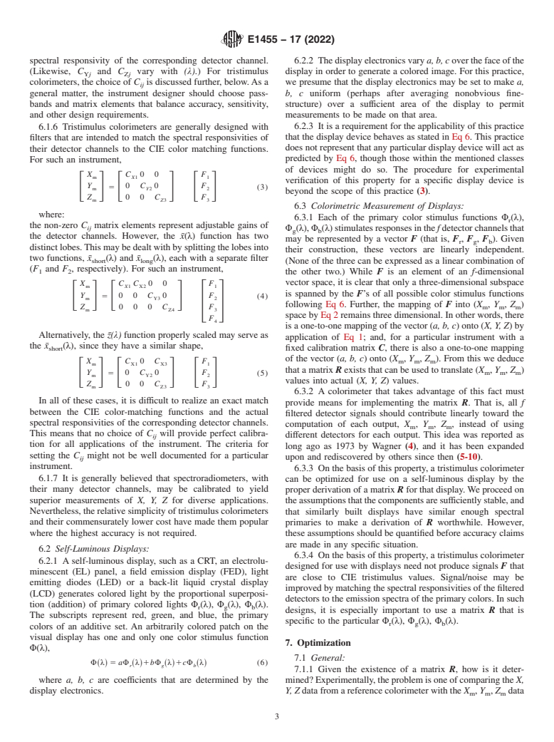 ASTM E1455-17(2022) - Standard Practice for Obtaining Colorimetric Data from a Visual Display Unit Using  Tristimulus Colorimeters