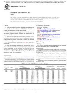 ASTM D2475-22 ASTM D2475-22 - Standard Specification for Felt - Page 1 preview