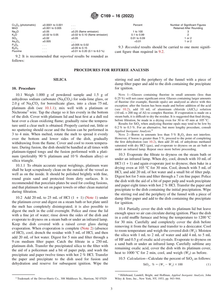 ASTM C169-16(2022) - Standard Test Methods for  Chemical Analysis of Soda-Lime and Borosilicate Glass