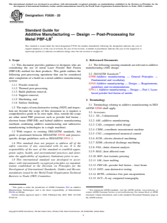 ASTM F3530-22 ASTM F3530-22 - Standard Guide for Additive Manufacturing — Design — Post-Processing for Metal PBF-LB - Page 1 preview