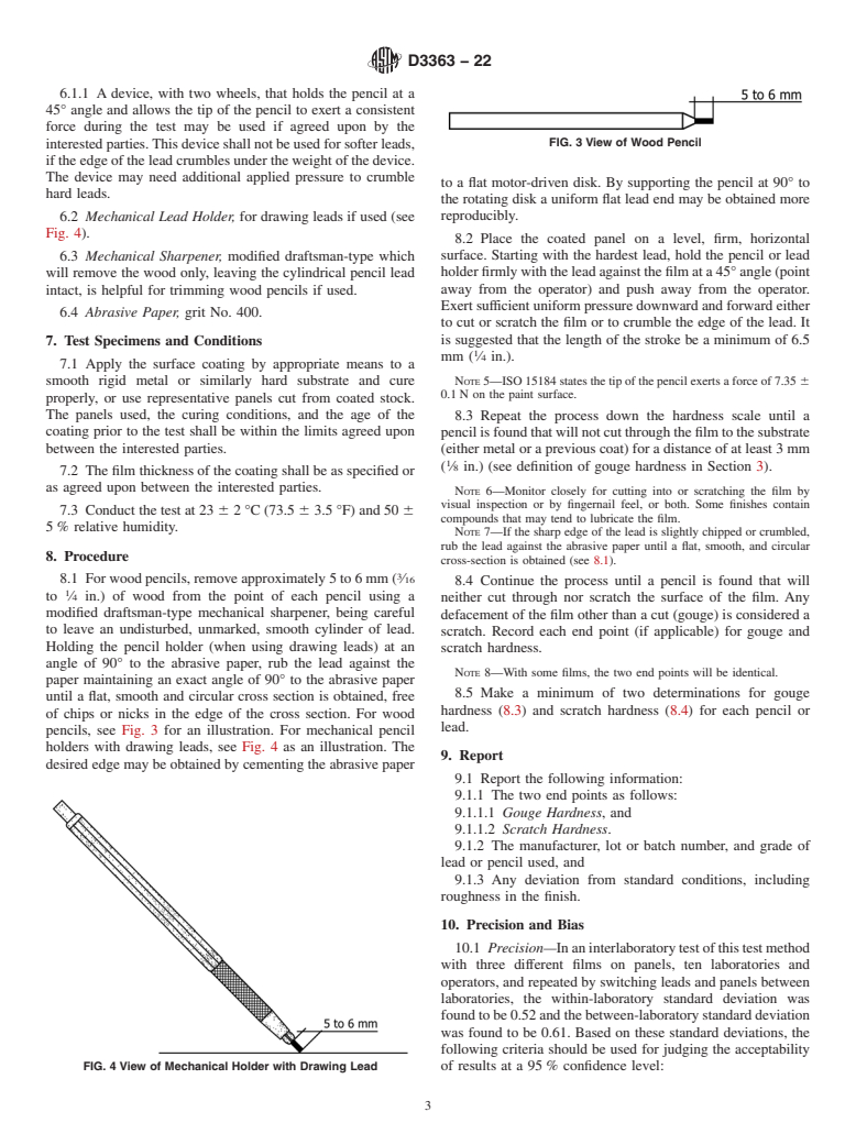 ASTM D3363-22 - Standard Test Method for Film Hardness by Pencil Test