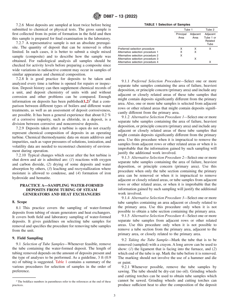 ASTM D887-13(2022) - Standard Practices for  Sampling Water-Formed Deposits