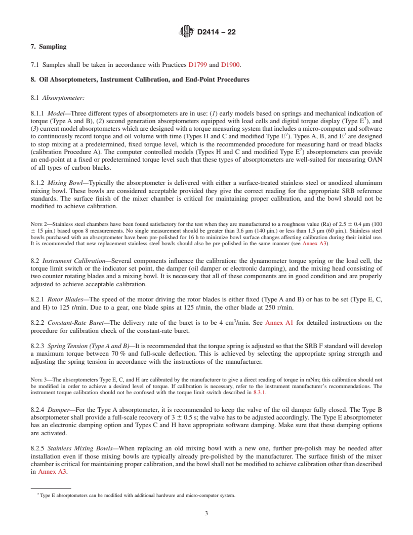 REDLINE ASTM D2414-22 - Standard Test Method for Carbon Black—Oil Absorption Number (OAN)