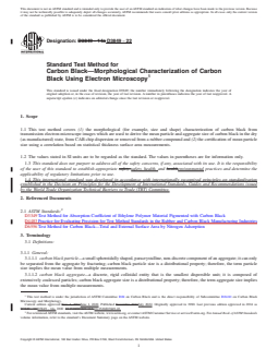 ASTM D3849-22 REDLINE ASTM D3849-22 - Standard Test Method for Carbon Black—Morphological Characterization of Carbon Black Using Electron Microscopy