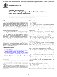 ASTM D3849-22 ASTM D3849-22 - Standard Test Method for Carbon Black—Morphological Characterization of Carbon Black Using Electron Microscopy