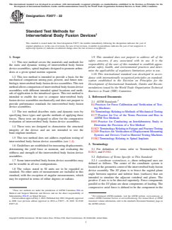 ASTM F2077-22 ASTM F2077-22 - Standard Test Methods for Intervertebral Body Fusion Devices - Page 1 preview