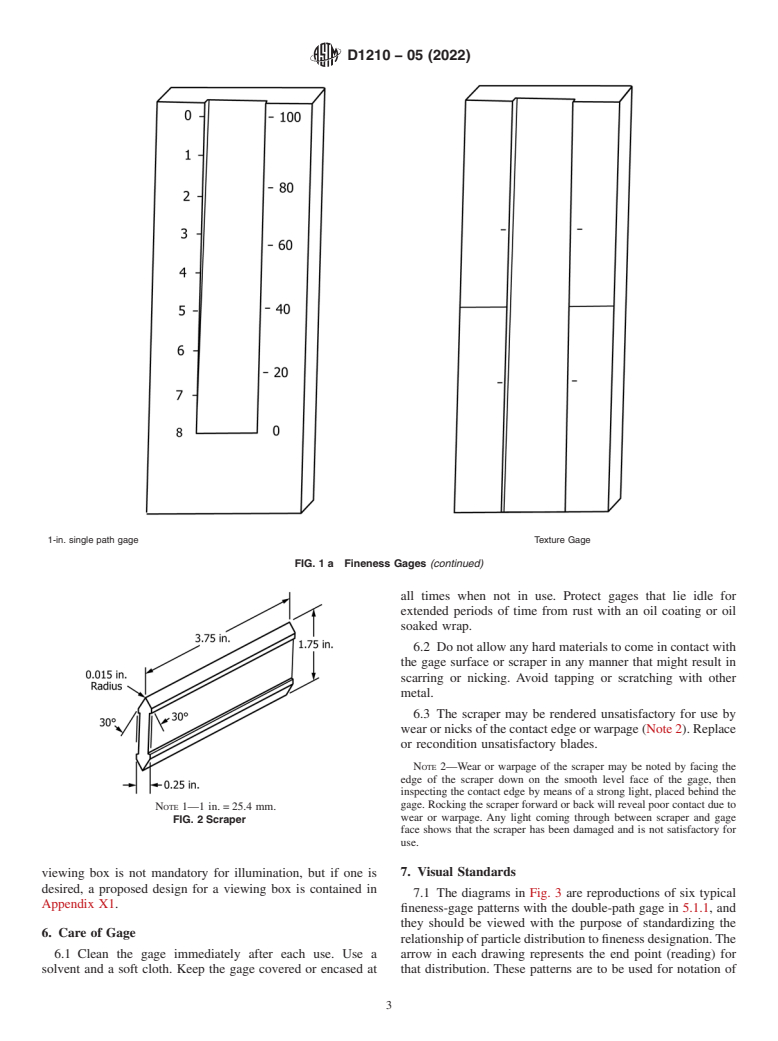 ASTM D1210-05(2022) - Standard Test Method for Fineness of Dispersion of Pigment-Vehicle Systems by Hegman-Type   Gage