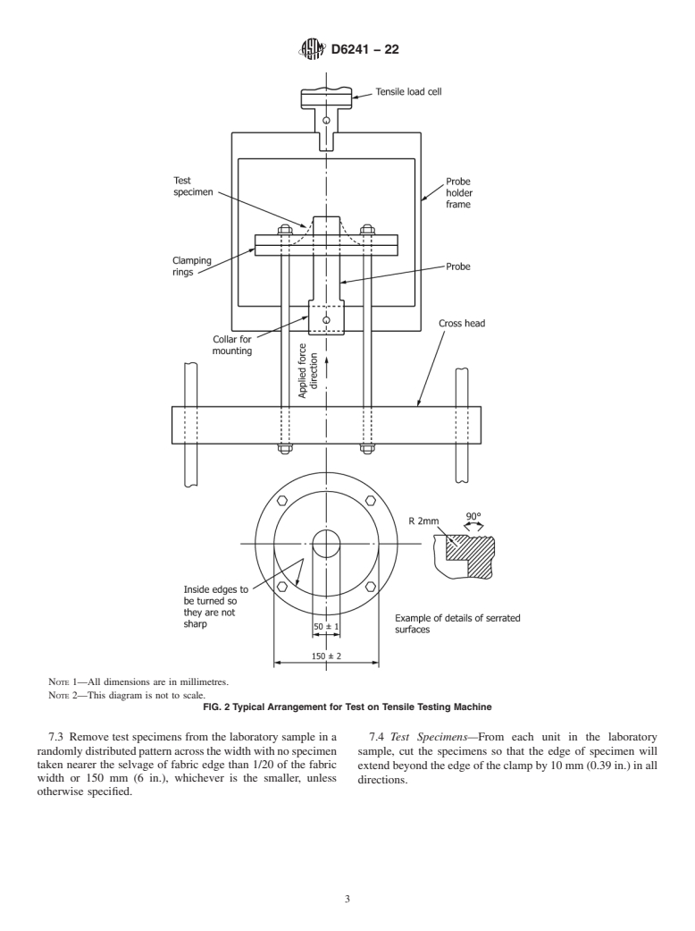 ASTM D6241-22 - Standard Test Method for Static Puncture Index Strength of Geotextiles and Geotextile-Related  Products Using a 50 mm Probe