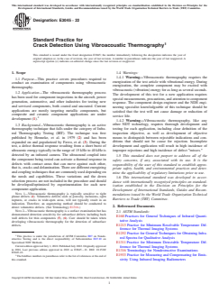 ASTM E3045-22 ASTM E3045-22 - Standard Practice for Crack Detection Using Vibroacoustic Thermography - Page 1 preview