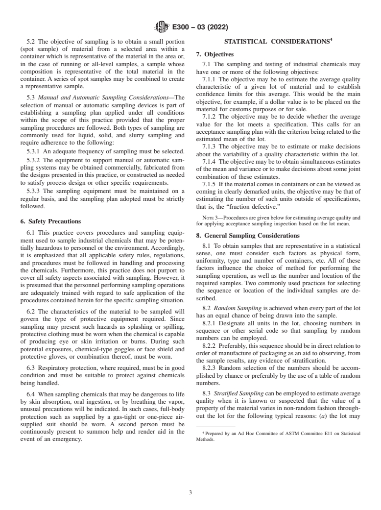 ASTM E300-03(2022) - Standard Practice for Sampling Industrial Chemicals