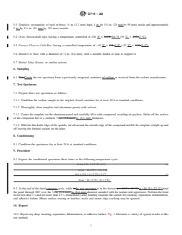 ASTM C711-22 REDLINE ASTM C711-22 - Standard Test Method for Low-Temperature Flexibility and Tenacity of One-Part, Elastomeric, Solvent-Release Type Sealants - Page 3 preview