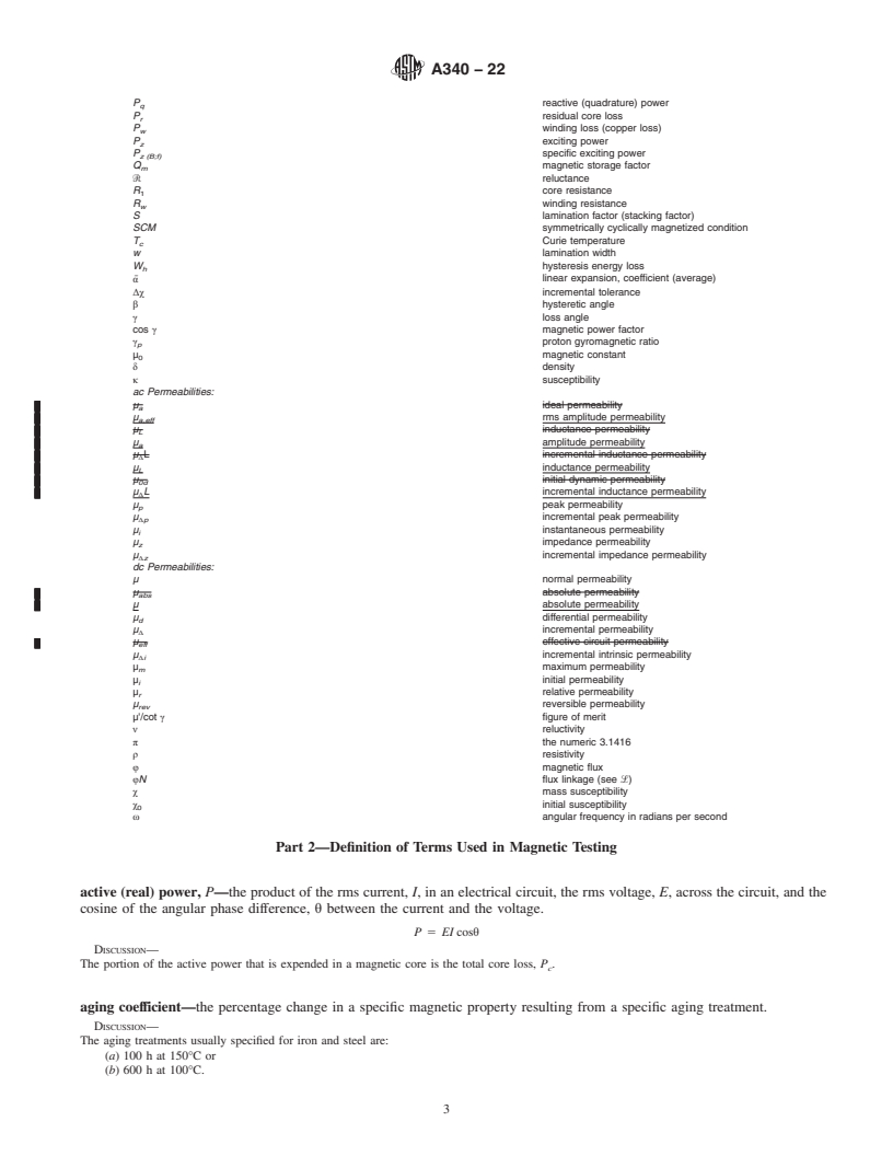 REDLINE ASTM A340-22 - Standard Terminology of Symbols and Definitions Relating to Magnetic Testing