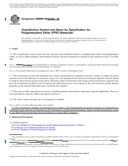 ASTM D4349-22 REDLINE ASTM D4349-22 - Classification System and Basis for Specification for Polyphenylene Ether (PPE) Materials - Page 1 preview