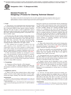 ASTM C912-17(2022) - Standard Practice for  Designing a Process for Cleaning Technical Glasses - Page 1 preview