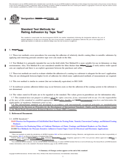 REDLINE ASTM D3359-22 - Standard Test Methods for Rating Adhesion by Tape Test