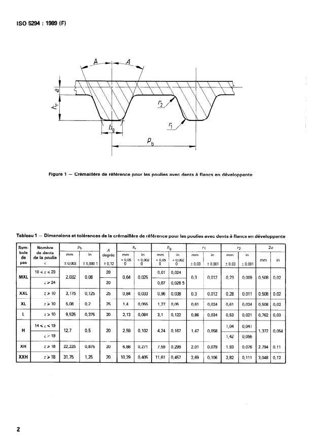ISO 5294:1989 ISO 5294:1989 - Transmissions synchrones par courroies -- Poulies - Page 4 preview