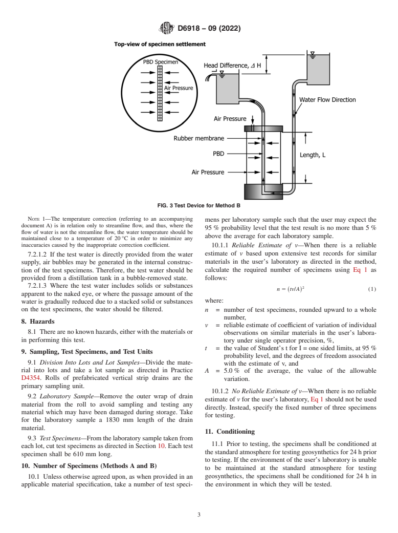 ASTM D6918-09(2022) - Standard Test Method for  Testing Vertical Strip Drains in the Crimped Condition