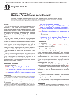 ASTM C1248-22 ASTM C1248-22 - Standard Test Method for Staining of Porous Substrate by Joint Sealants - Page 1 preview