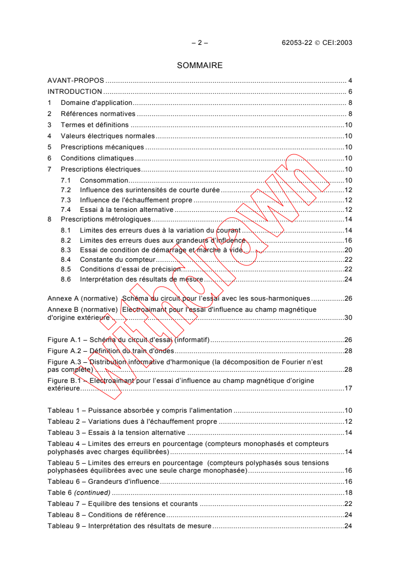 IEC 62053-22:2003 IEC 62053-22:2003 - Equipement de comptage de l'électricité (c.a.) - Prescriptions particulières - Partie 22: Compteurs statiques d'énergie active (classes 0,2 S et 0,5 S)
Released:1/28/2003 - Page 4 preview