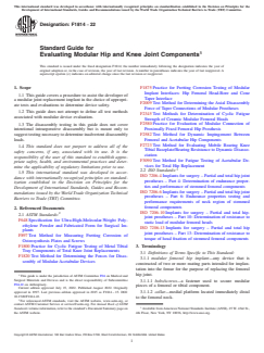 ASTM F1814-22 ASTM F1814-22 - Standard Guide for Evaluating Modular Hip and Knee Joint Components - Page 1 preview
