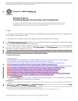 ASTM F1814-22 REDLINE ASTM F1814-22 - Standard Guide for Evaluating Modular Hip and Knee Joint Components - Page 1 preview