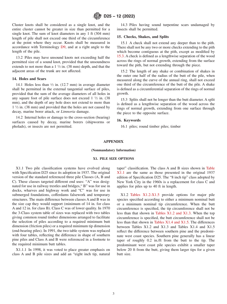 ASTM D25-12(2022) - Standard Specification for Round Timber Piles