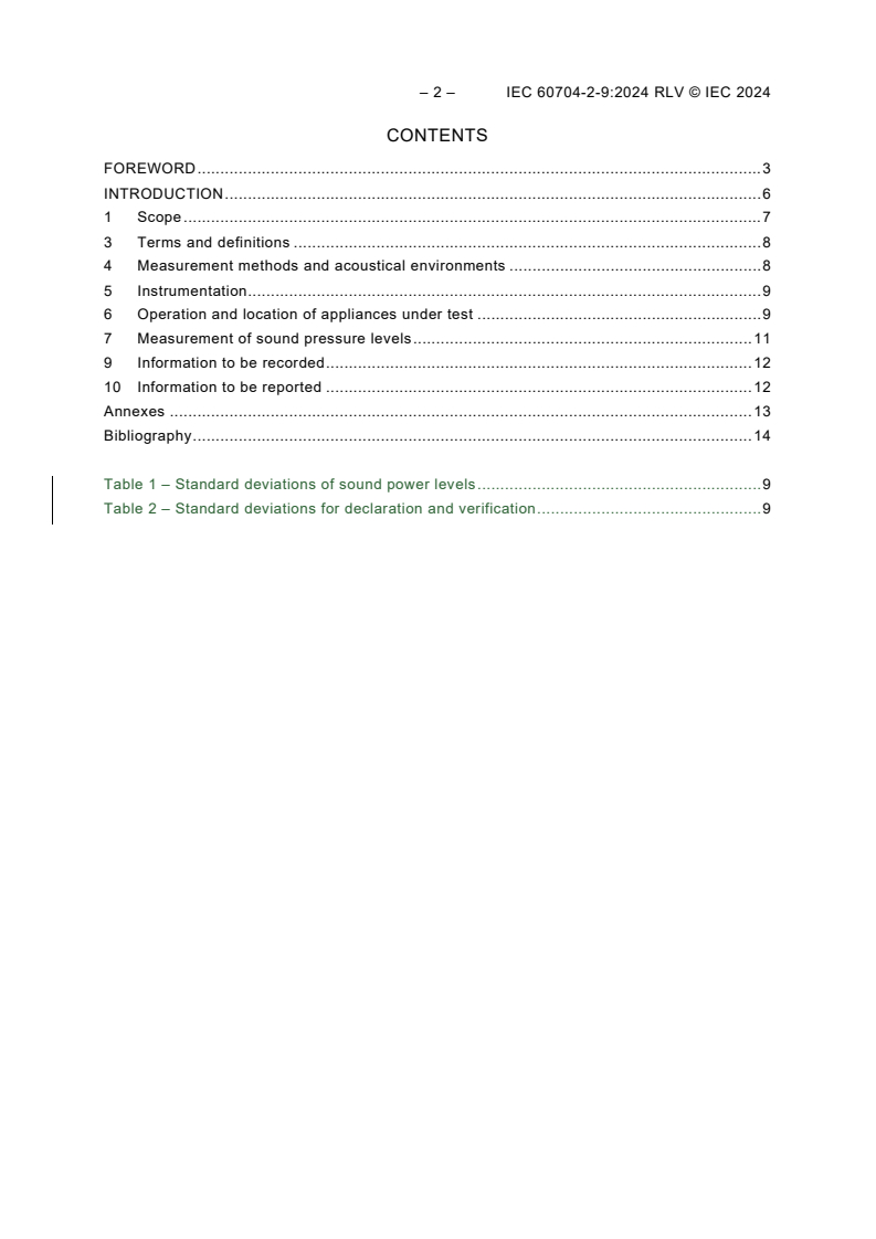 IEC 60704-2-9:2024 IEC 60704-2-9:2024 RLV - Household and similar electrical appliances - Test code for the determination of airborne acoustical noise - Part 2-9: Particular requirements for electric hair care appliances
Released:6/10/2024
Isbn:9782832291580 - Page 4 preview