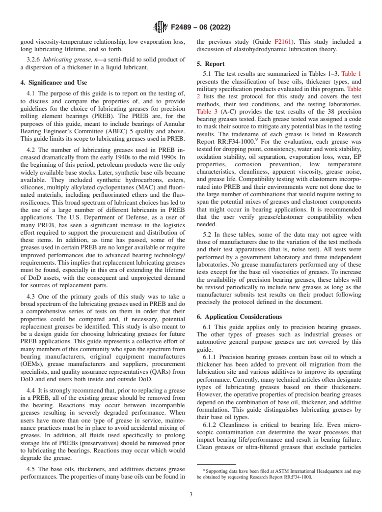 ASTM F2489-06(2022) - Standard Guide for  Instrument and Precision Bearing Lubricants—Part 2 Greases