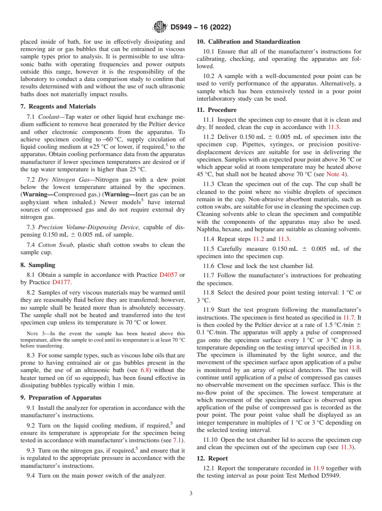 ASTM D5949-16(2022) - Standard Test Method for Pour Point of Petroleum Products (Automatic Pressure Pulsing   Method)