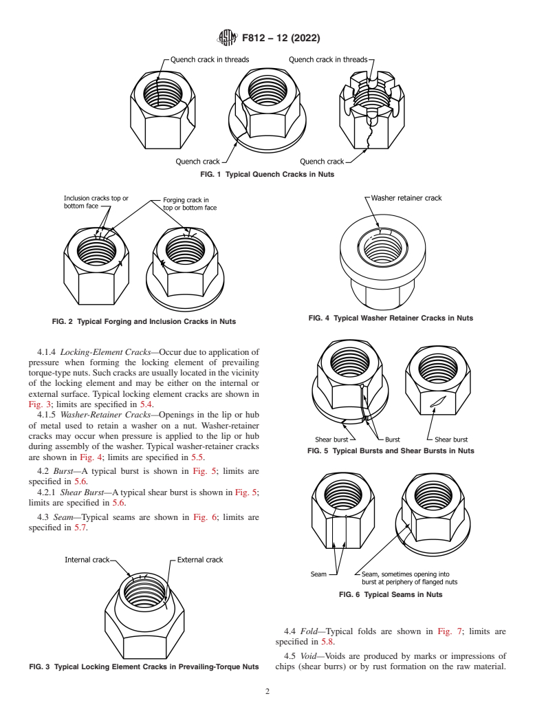 ASTM F812-12(2022) - Standard Specification for  Surface Discontinuities of Nuts, Inch and Metric Series