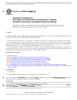 ASTM D4860-22 REDLINE ASTM D4860-22 - Standard Test Method for Free Water and Particulate Contamination in Middle Distillate Fuels (Clear and Bright Numerical Rating) - Page 1 preview