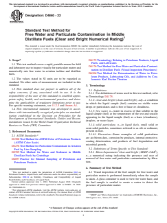 ASTM D4860-22 ASTM D4860-22 - Standard Test Method for Free Water and Particulate Contamination in Middle Distillate Fuels (Clear and Bright Numerical Rating) - Page 1 preview