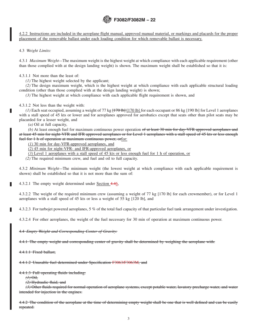 REDLINE ASTM F3082/F3082M-22 - Standard Specification for Weights and Centers of Gravity of Aircraft