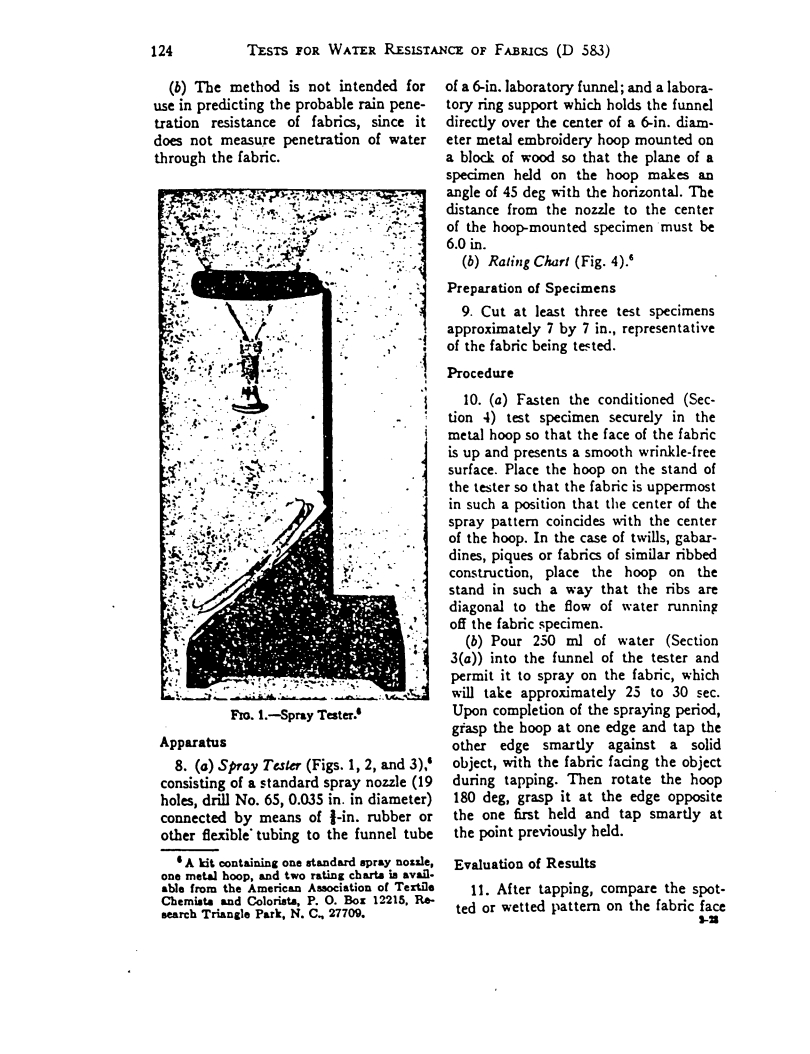 ASTM D583-63 - Methods of Test for Water Resistance of Textile Fabrics (Withdrawn 1971)