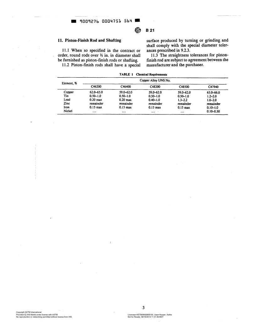 ASTM B21-83b - Standard Specification for Naval Brass Rod, Bar, and Shapes